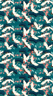 Rolgordijn verduisterend Een zwerm kraanvogels