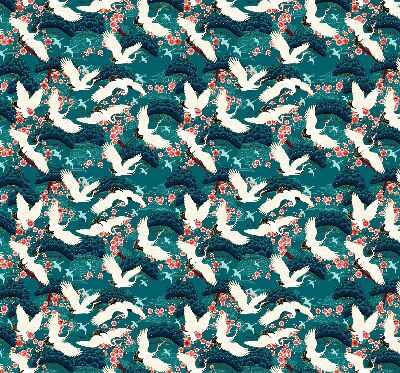 Rolgordijn verduisterend Een zwerm kraanvogels