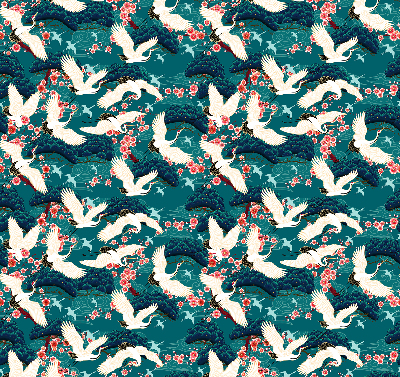 Rolgordijn verduisterend Een zwerm kraanvogels