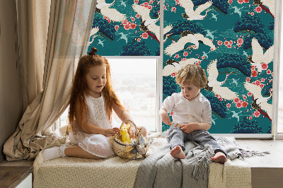 Rolgordijn verduisterend Een zwerm kraanvogels