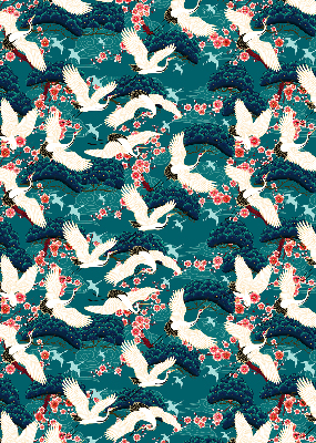 Rolgordijn verduisterend Een zwerm kraanvogels