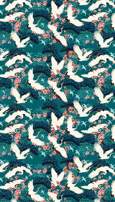 Rolgordijn verduisterend Een zwerm kraanvogels