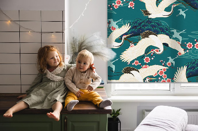 Rolgordijn verduisterend Een zwerm kraanvogels