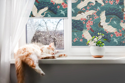 Rolgordijn verduisterend Een zwerm kraanvogels