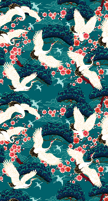 Rolgordijn verduisterend Een zwerm kraanvogels