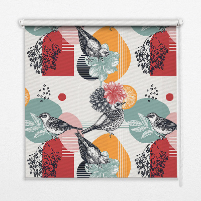 Rolgordijn voor het raam Vogels