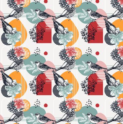 Rolgordijn voor het raam Vogels