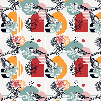 Rolgordijn voor het raam Vogels