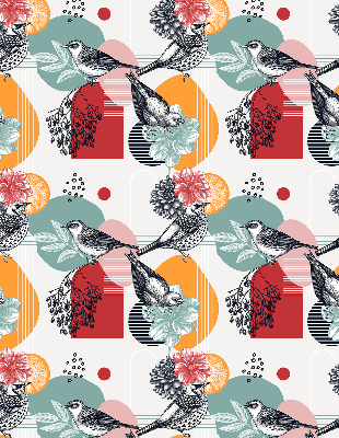 Rolgordijn voor het raam Vogels