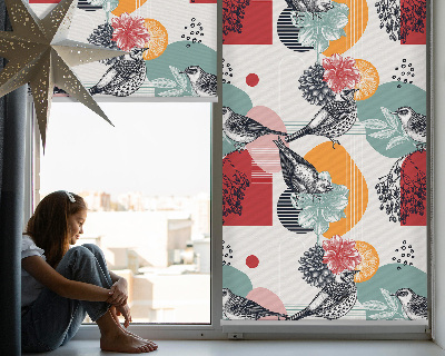 Rolgordijn voor het raam Vogels