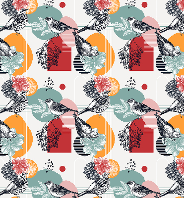 Rolgordijn voor het raam Vogels