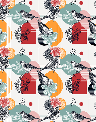 Rolgordijn voor het raam Vogels