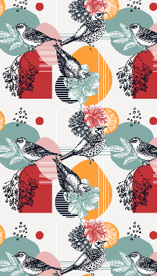 Rolgordijn voor het raam Vogels