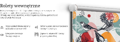 Rolgordijn voor het raam Vogels