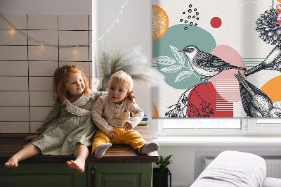 Rolgordijn voor het raam Vogels