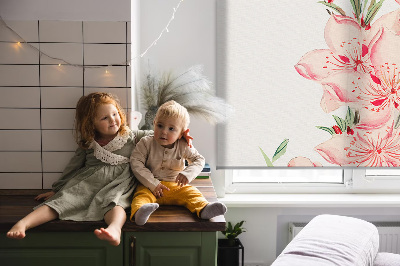 Rolgordijn verduisterend Roze bloem