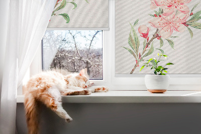 Rolgordijn verduisterend Roze bloem