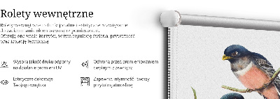 Rolgordijn voor het raam Vogels op de takken