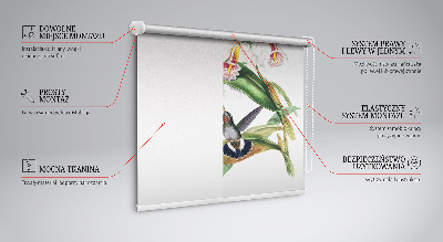 Rolgordijn verduisterend Vogels op een bloem