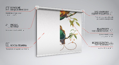 Rolgordijn voor het raam Vogels op een tak