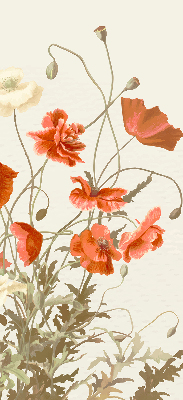 Rolgordijn voor het raam Klaprozen