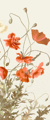 Rolgordijn voor het raam Klaprozen