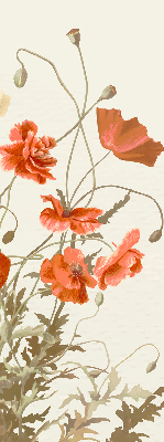 Rolgordijn voor het raam Klaprozen