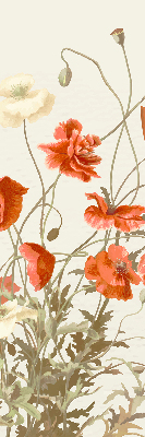 Rolgordijn voor het raam Klaprozen