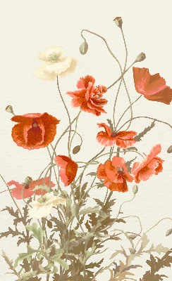 Rolgordijn voor het raam Klaprozen