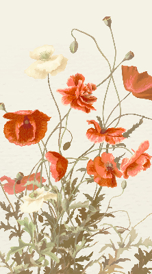 Rolgordijn voor het raam Klaprozen