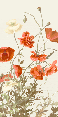 Rolgordijn voor het raam Klaprozen