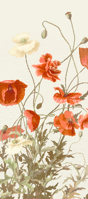 Rolgordijn voor het raam Klaprozen