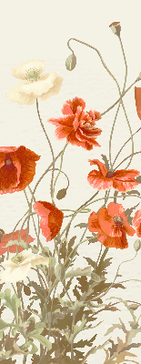 Rolgordijn voor het raam Klaprozen