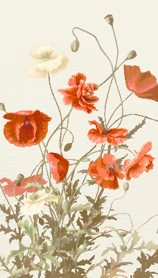 Rolgordijn voor het raam Klaprozen