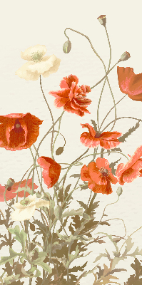 Rolgordijn voor het raam Klaprozen