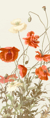 Rolgordijn voor het raam Klaprozen