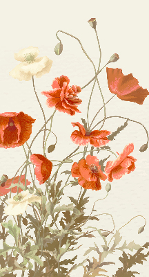 Rolgordijn voor het raam Klaprozen