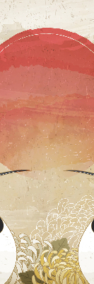 Rolgordijn voor het raam Kranen bij zonsondergang