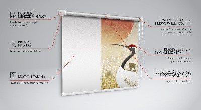 Rolgordijn voor het raam Kranen bij zonsondergang