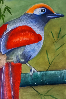 Rolgordijn voor het raam Een vogel op een tak