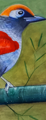 Rolgordijn voor het raam Een vogel op een tak