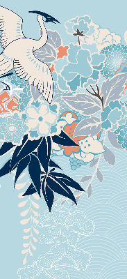 Rolgordijn verduisterend Reiger in bloemen