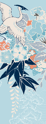 Rolgordijn verduisterend Reiger in bloemen