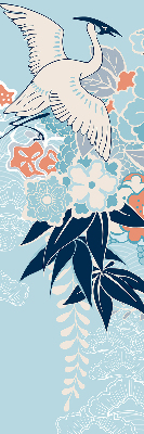 Rolgordijn verduisterend Reiger in bloemen