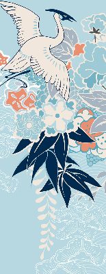 Rolgordijn verduisterend Reiger in bloemen