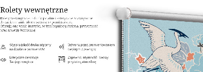 Rolgordijn verduisterend Reiger in bloemen