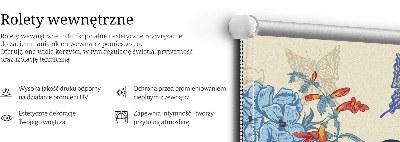 Rolgordijn voor het raam Vogels tussen de bloemen