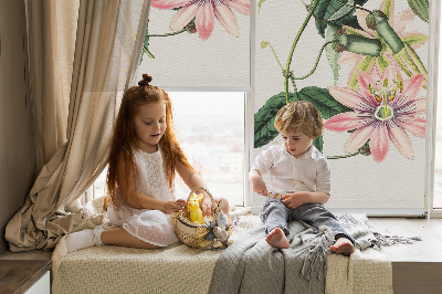 Rolgordijn verduisterend Roze bloem