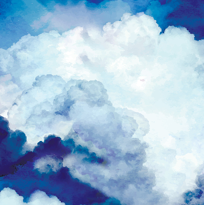 Rolgordijn voor het raam Wolken