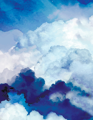 Rolgordijn voor het raam Wolken